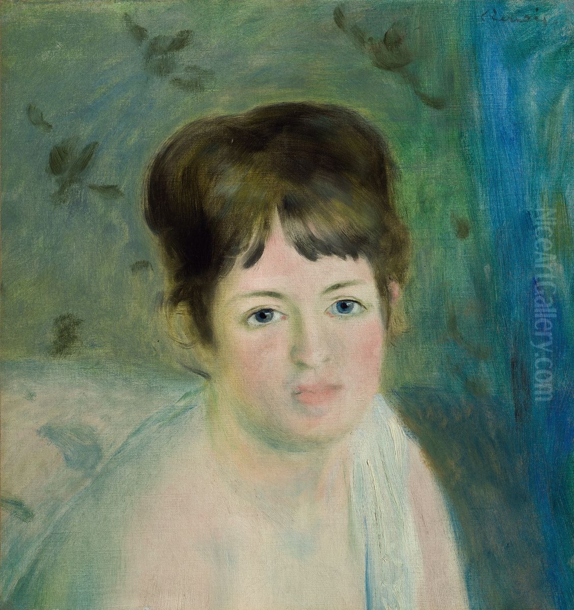 Head of a Woman Oil Painting by Pierre Auguste Renoir