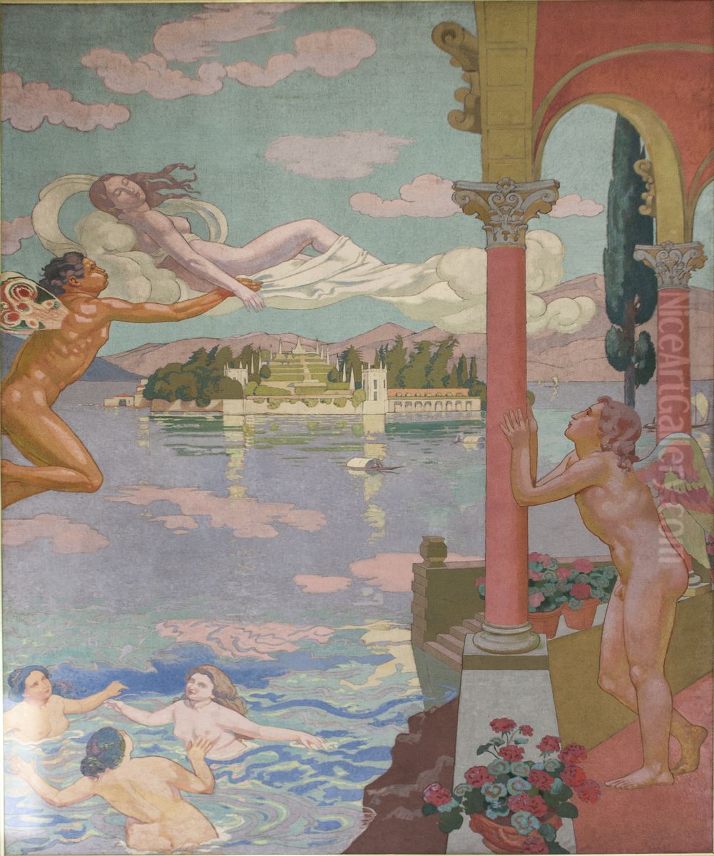 Zephyr carries Psyche to the island of bliss Oil Painting by Maurice Denis