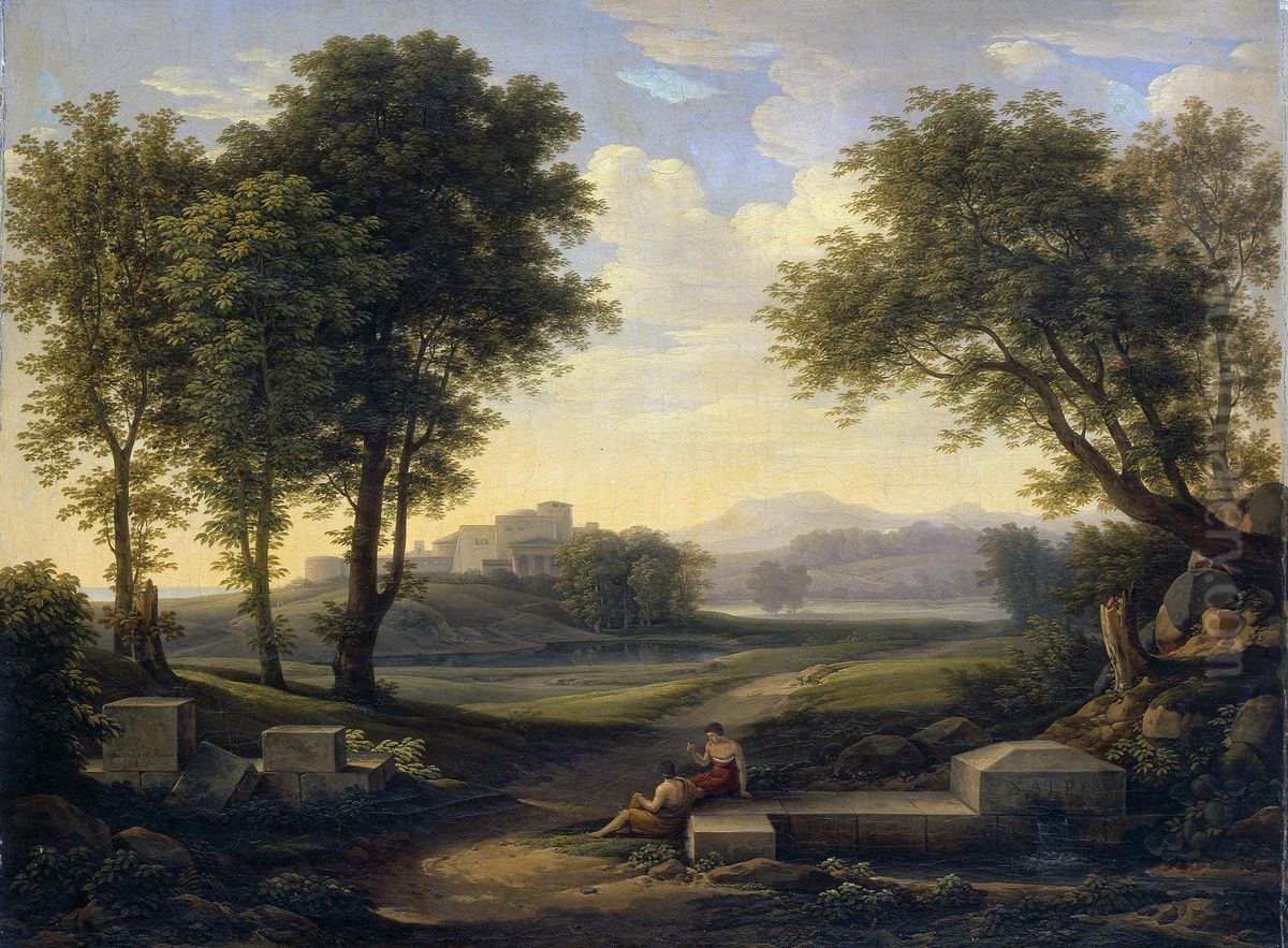 Ideal Landscape Oil Painting by Johann Christian Reinhart