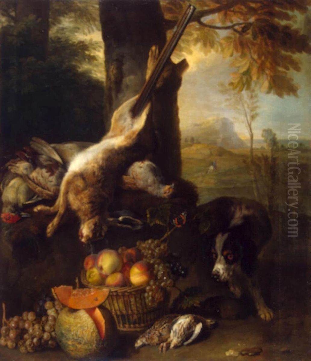 Still-Life with Dead Hare and Fruit Oil Painting by Alexandre-Francois Desportes