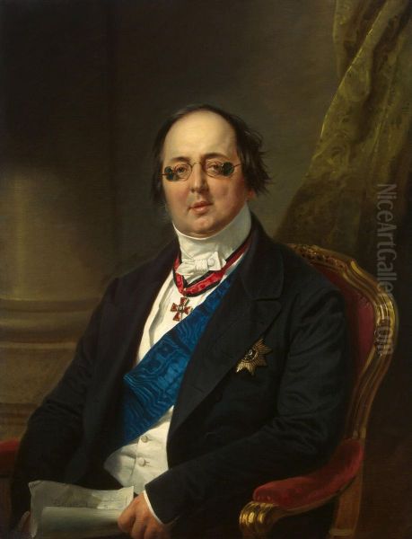 Portrat des Grafen Alexander Kuschelew-Besborodko Oil Painting by Franz Kruger