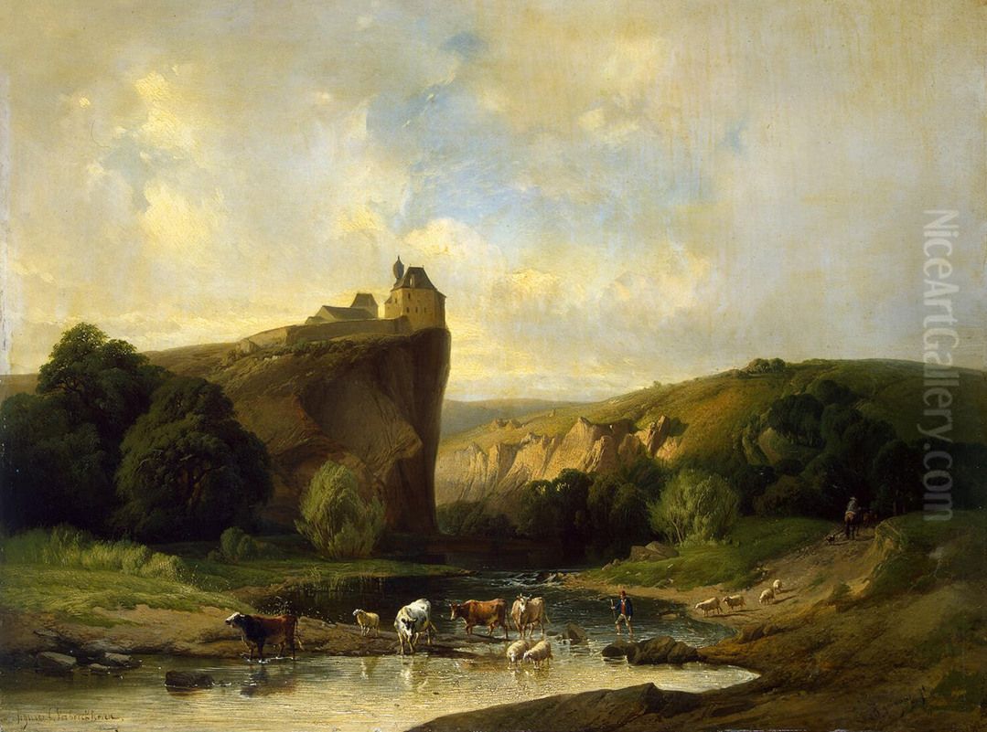 Landscape with a Herd Oil Painting by Eugene Verboeckhoven