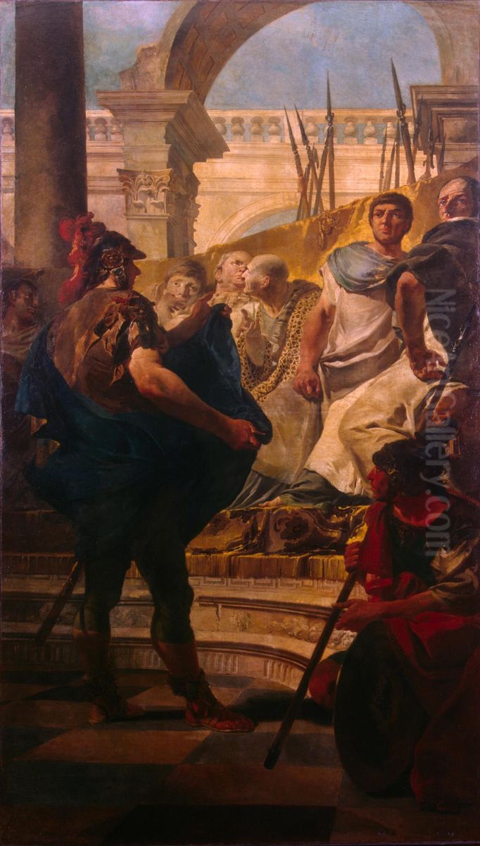 Fabio Massimo davanti al Senato cartaginese Oil Painting by Giovanni Battista Tiepolo