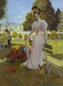 Portrait of Princess Zinaida N. Yusupova with Two Sons at Arkhangelskoe