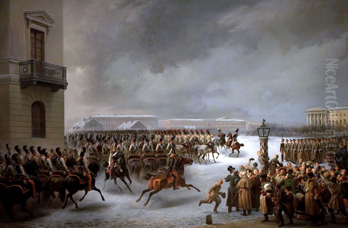 Vosstanie Dekabristov Oil Painting by Vasily Timm
