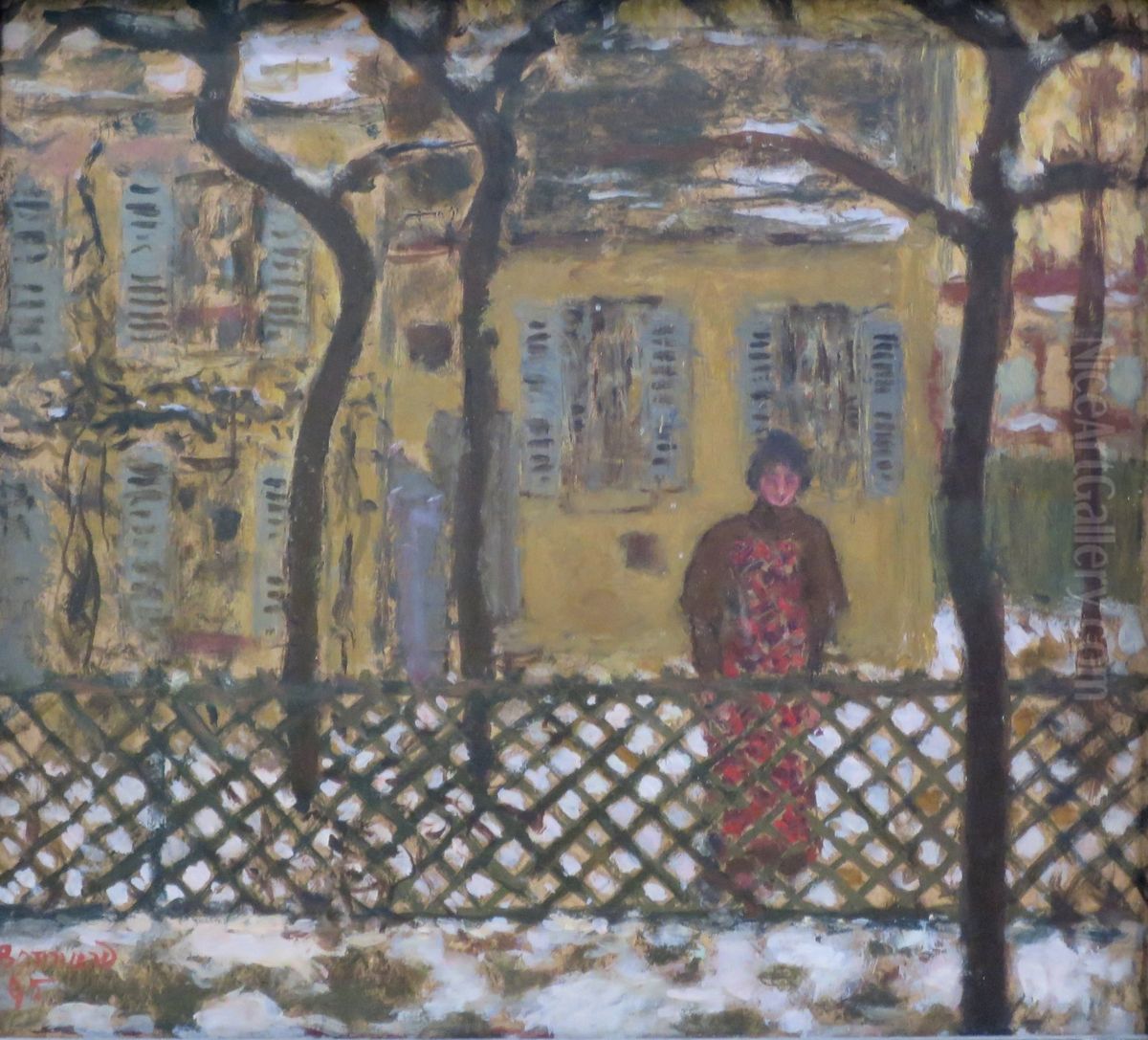 Behind the Fence Oil Painting by Pierre Bonnard