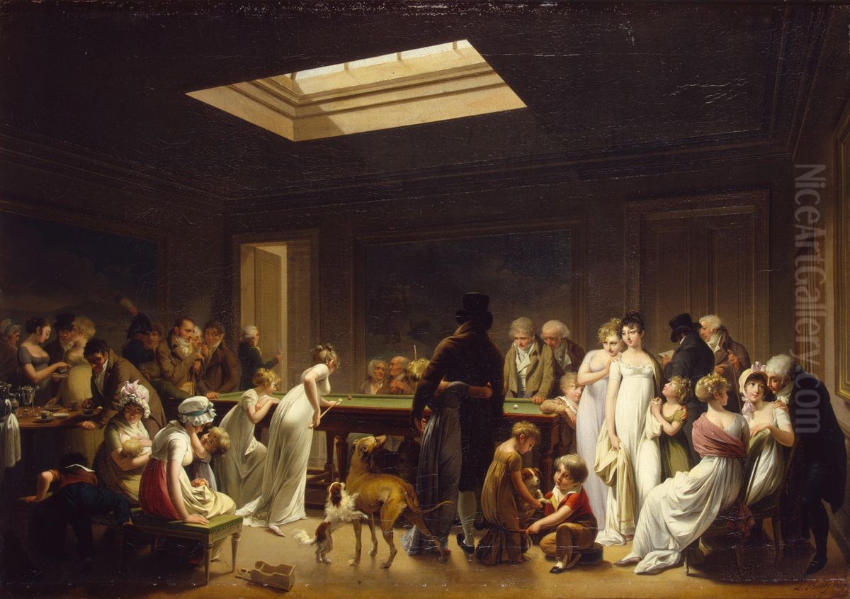 Game of Billiards Oil Painting by Louis-Leopold Boilly
