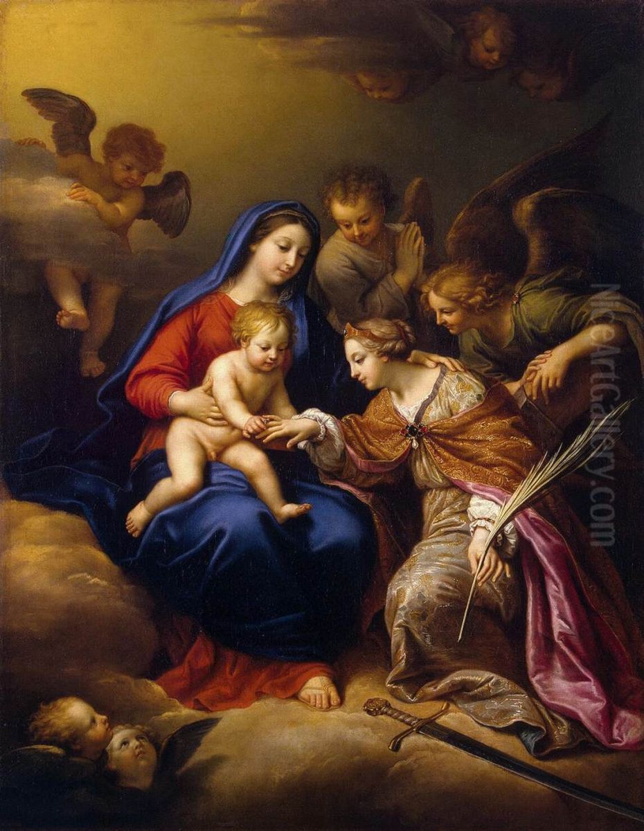 Le Mariage mystique de sainte Catherine Oil Painting by Pierre Mignard I