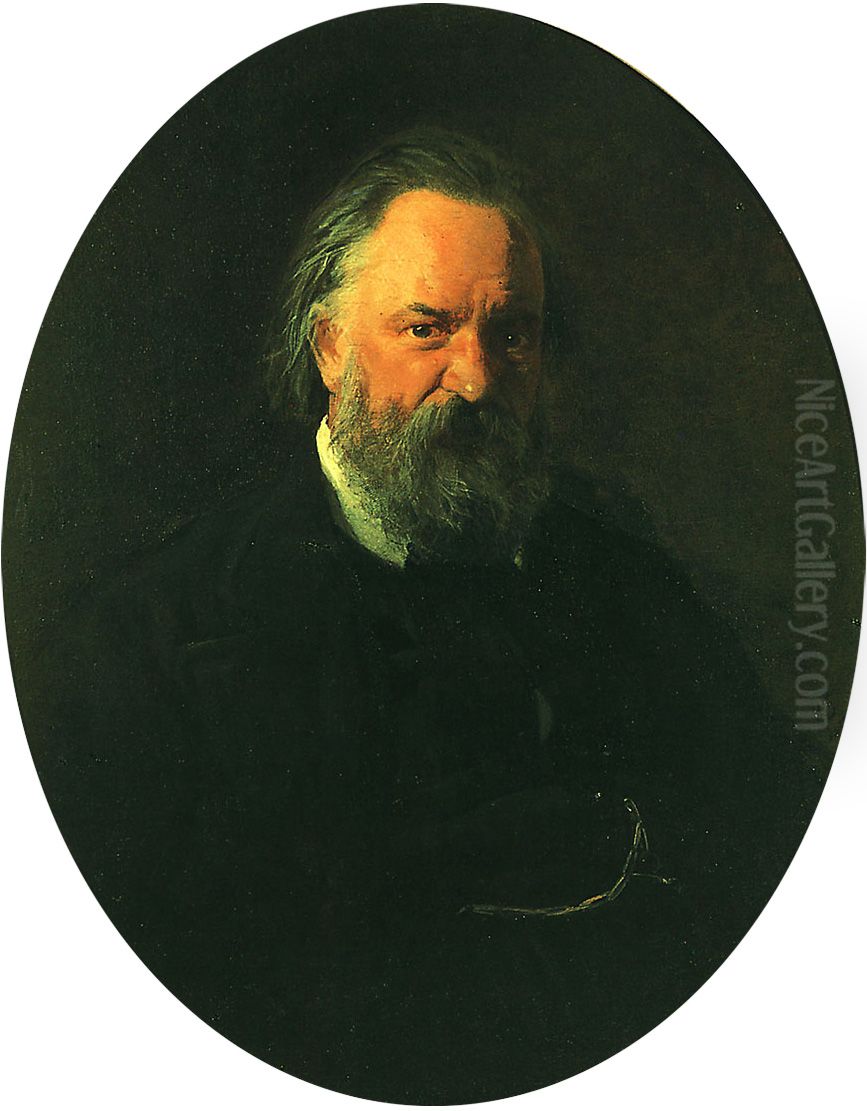 Portrait of Alexander Herzen Oil Painting by Nikolai Ge