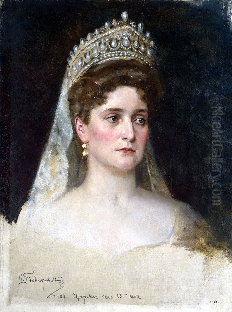 Portrait of the Empress Alexandra Fedorovna Oil Painting by Nikolai Bodarevsky