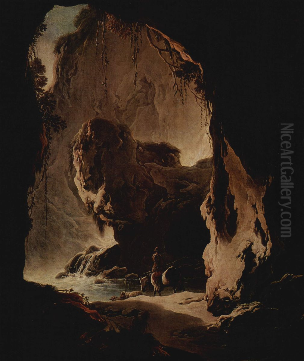 Landschaft mit Grotte Oil Painting by Philipp Peter Roos