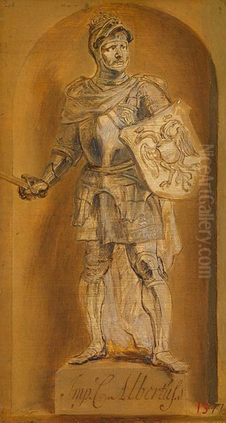 Statues of Emperors of the Hapsburg Dynasty Oil Painting by (studio of) Rubens, Peter Paul