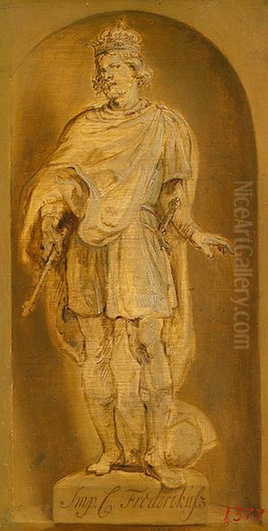 Statues of Emperors of the Hapsburg Dynasty Oil Painting by (studio of) Rubens, Peter Paul