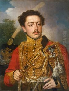 Portrait of P.S. Masiukov, Staff Captain of the Life-Guards Hussar Regiment