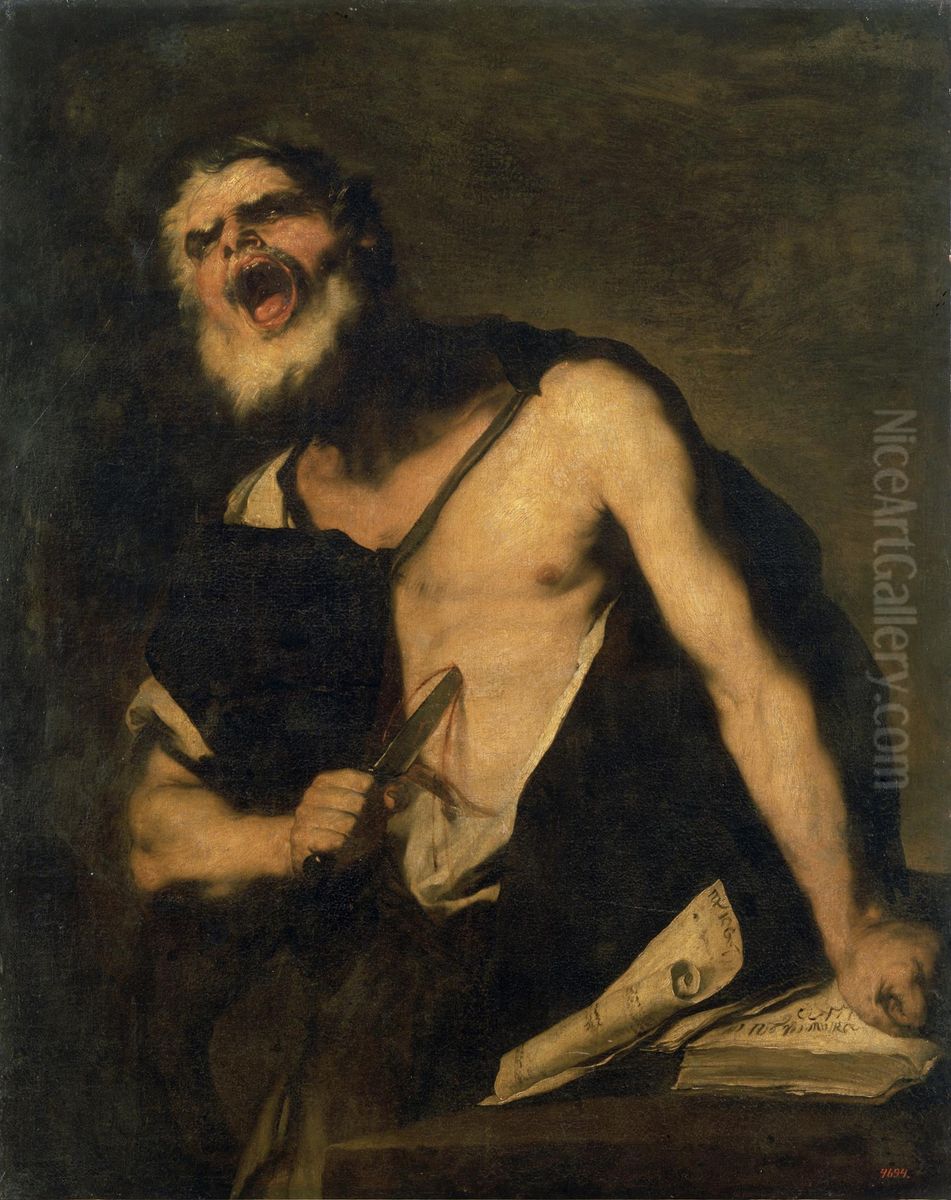 Death of Cato of Utica Oil Painting by Luca Giordano