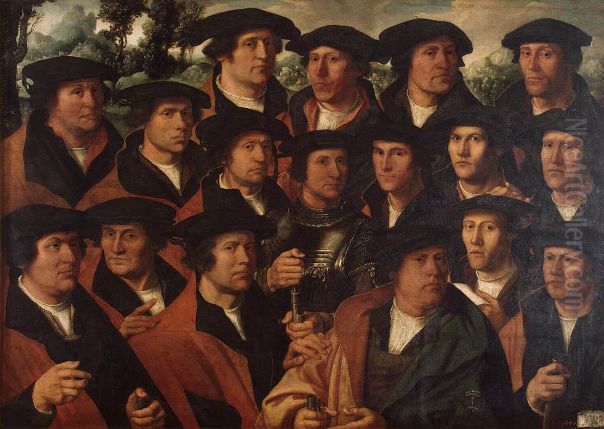 Group Portrait of the Amsterdam Shooting Corporation Oil Painting by Dirck Jacobsz.
