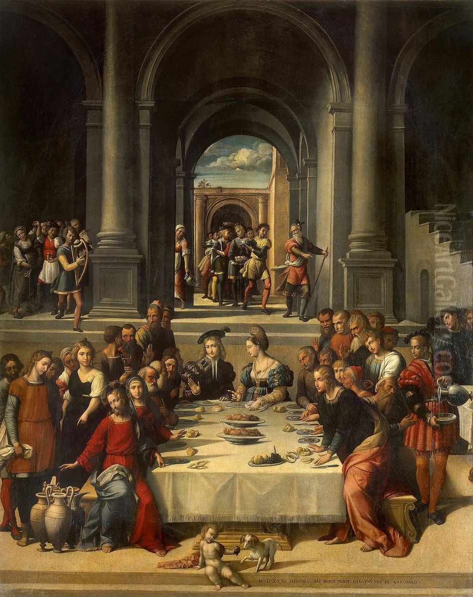 Marriage at Cana Oil Painting by Benvenuto Tisi