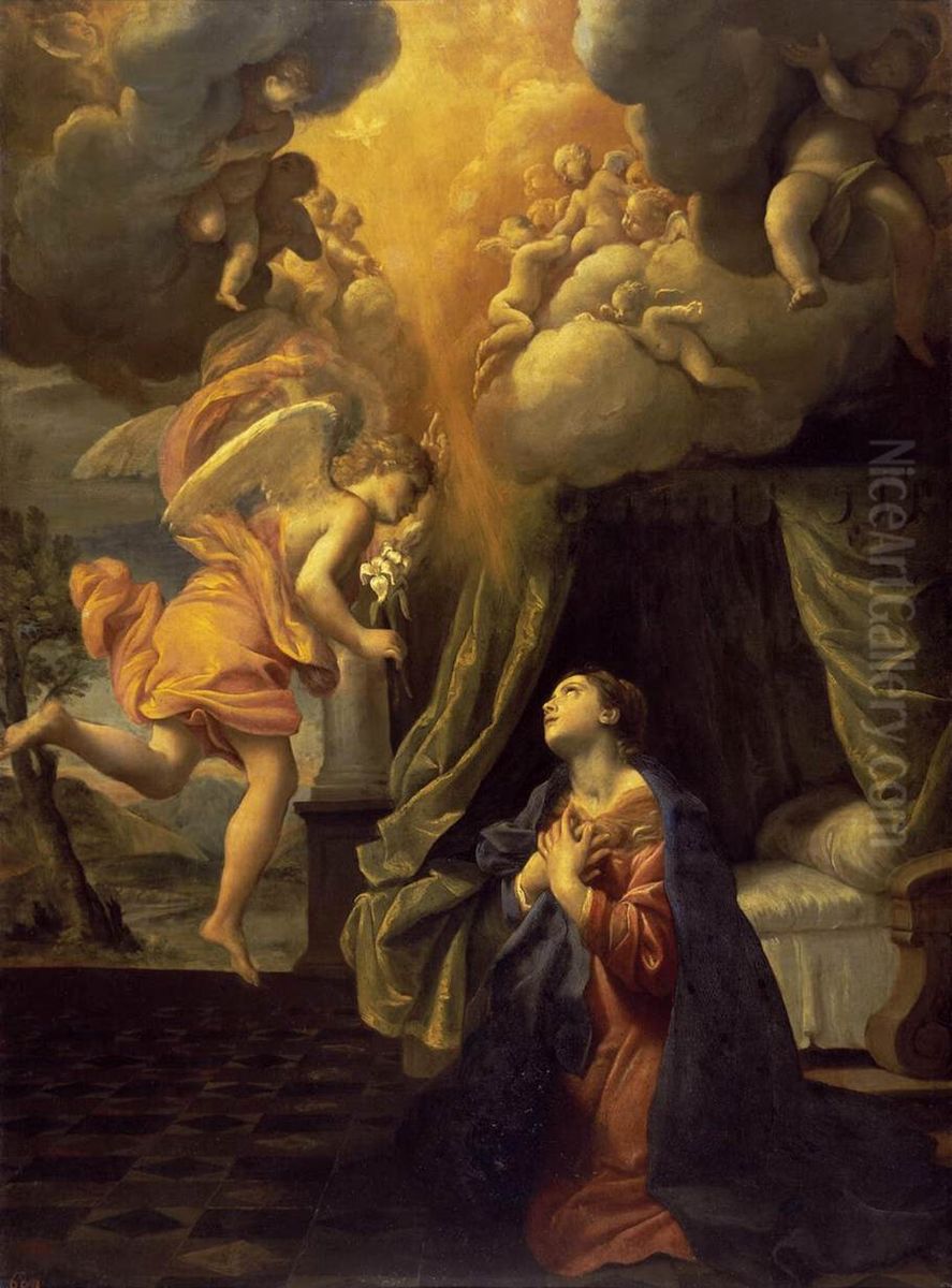 Annunciation Oil Painting by Giovanni Lanfranco