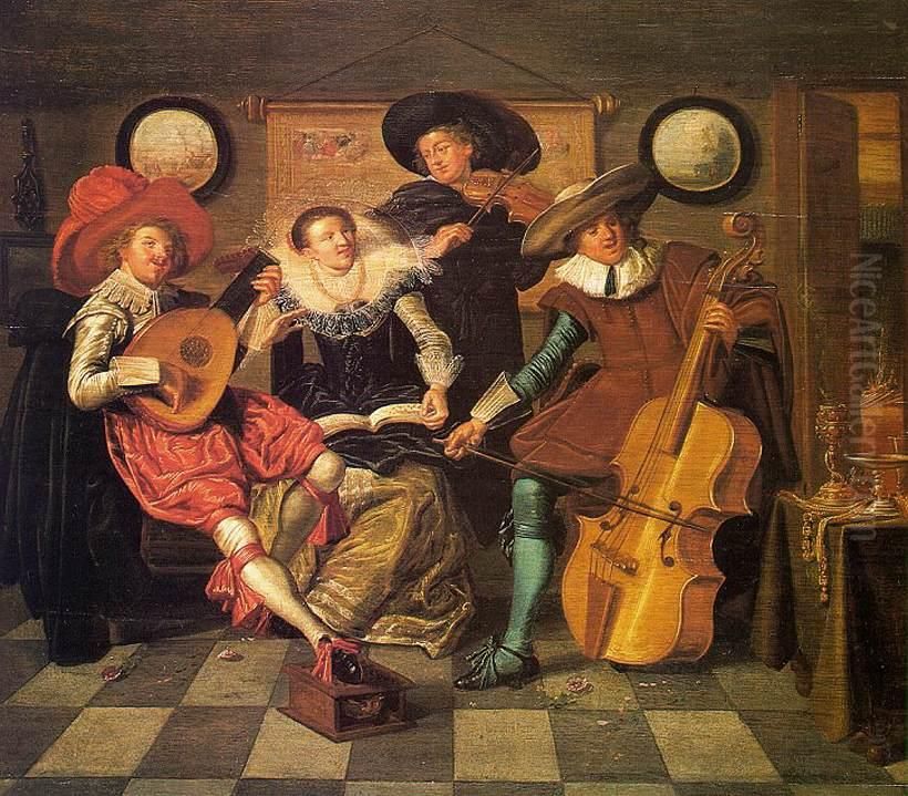 Musicians Oil Painting by Dirck Hals