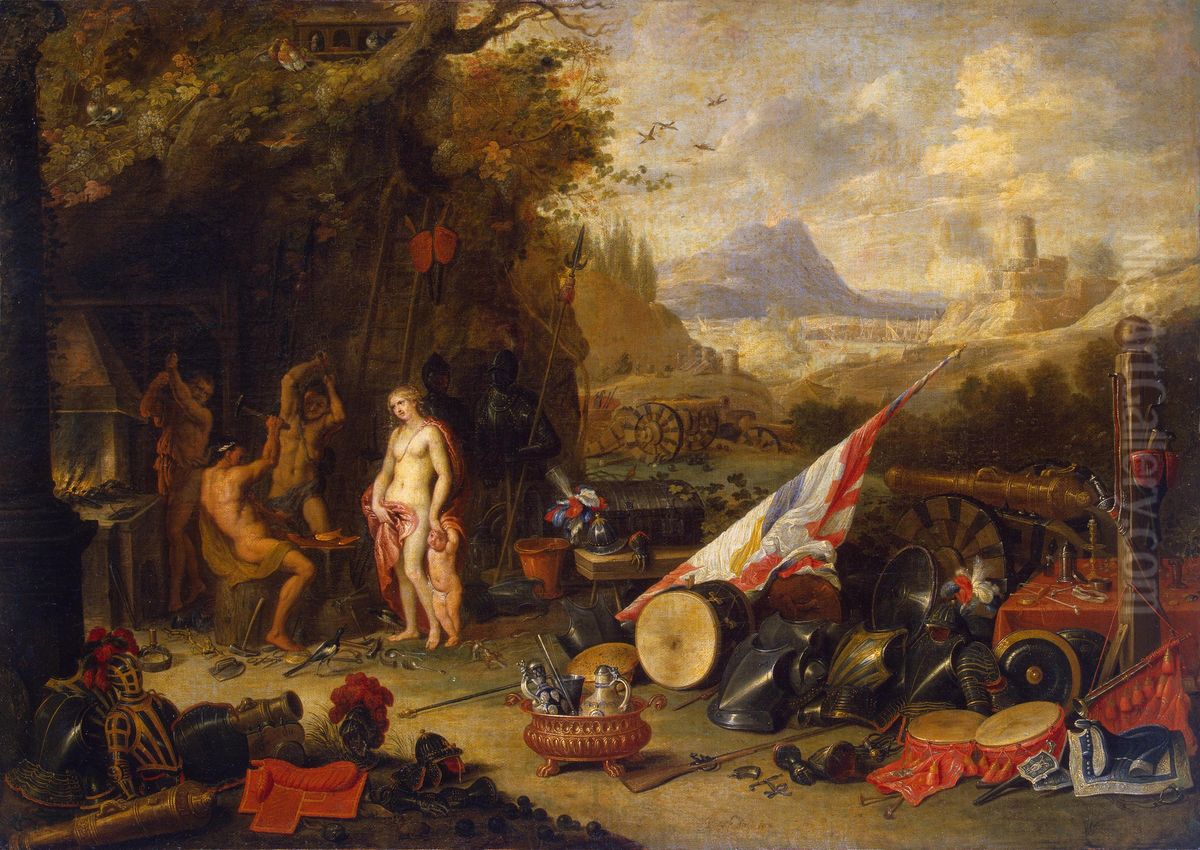 Venus at the Forge of Vulcan (Allegory of the Fire) Oil Painting by Jan van Kessel the Elder Venus at the Forge of Vulcan (Allegory of the Fire) Oil Painting by Jan van Kessel the Elder