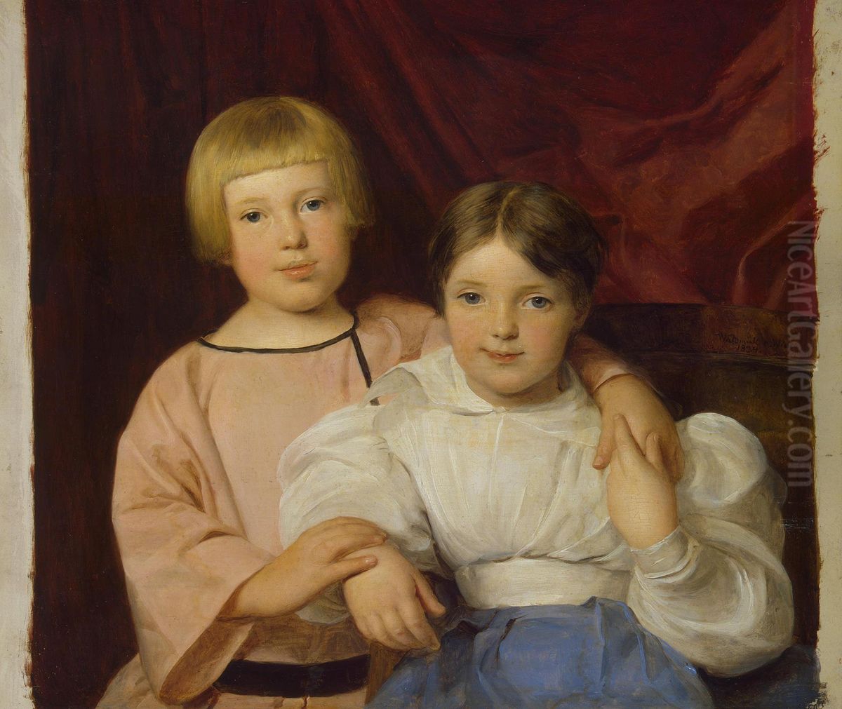 Children Oil Painting by Ferdinand Georg Waldmuller