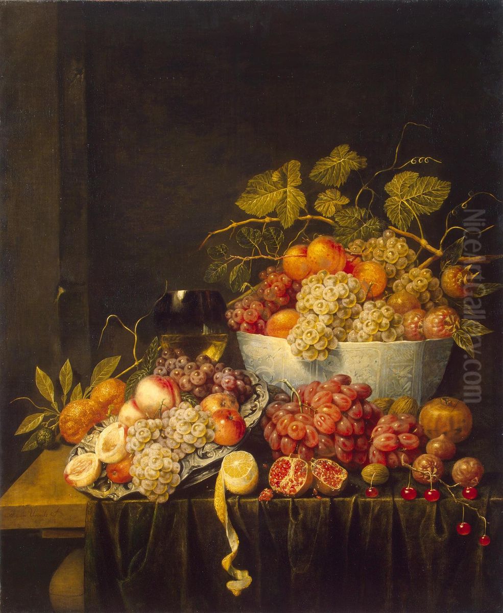Still Life with Grapes Oil Painting by Adriaen van Utrecht