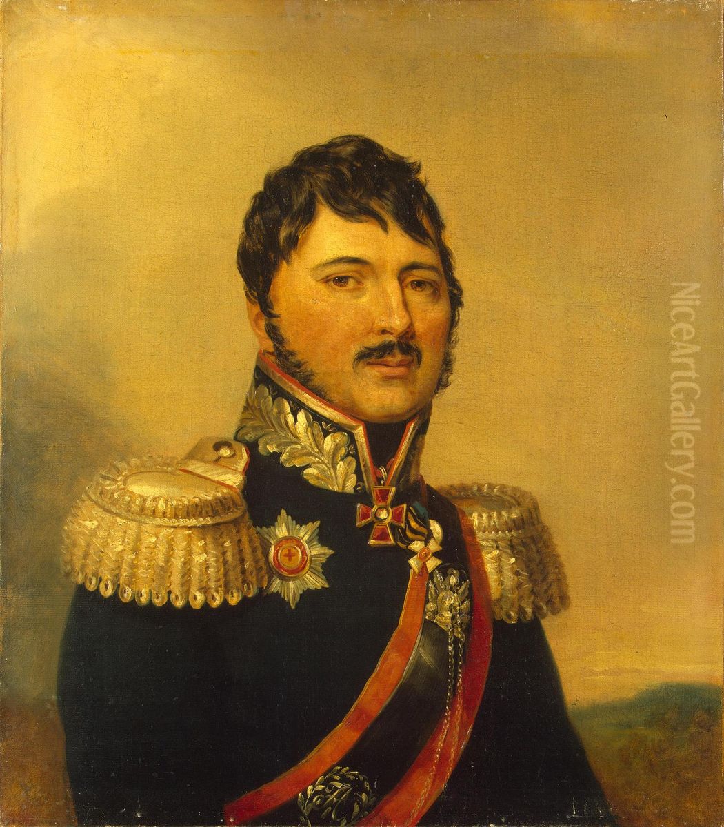 Portrait of Vasily T. Denisov (1777-1822) Oil Painting by George Dawe