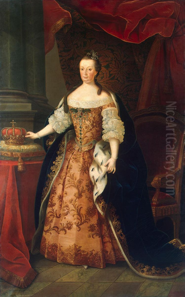 Portrait ofMariana Victoria of Spain(1718-1781), Queen consort of Portugal Oil Painting by Miguel Antonio do Amaral