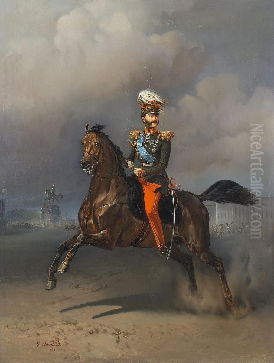 Portrait of Count Vladimir Fyodorovich Adlerberg Oil Painting by Bogdan Willewalde