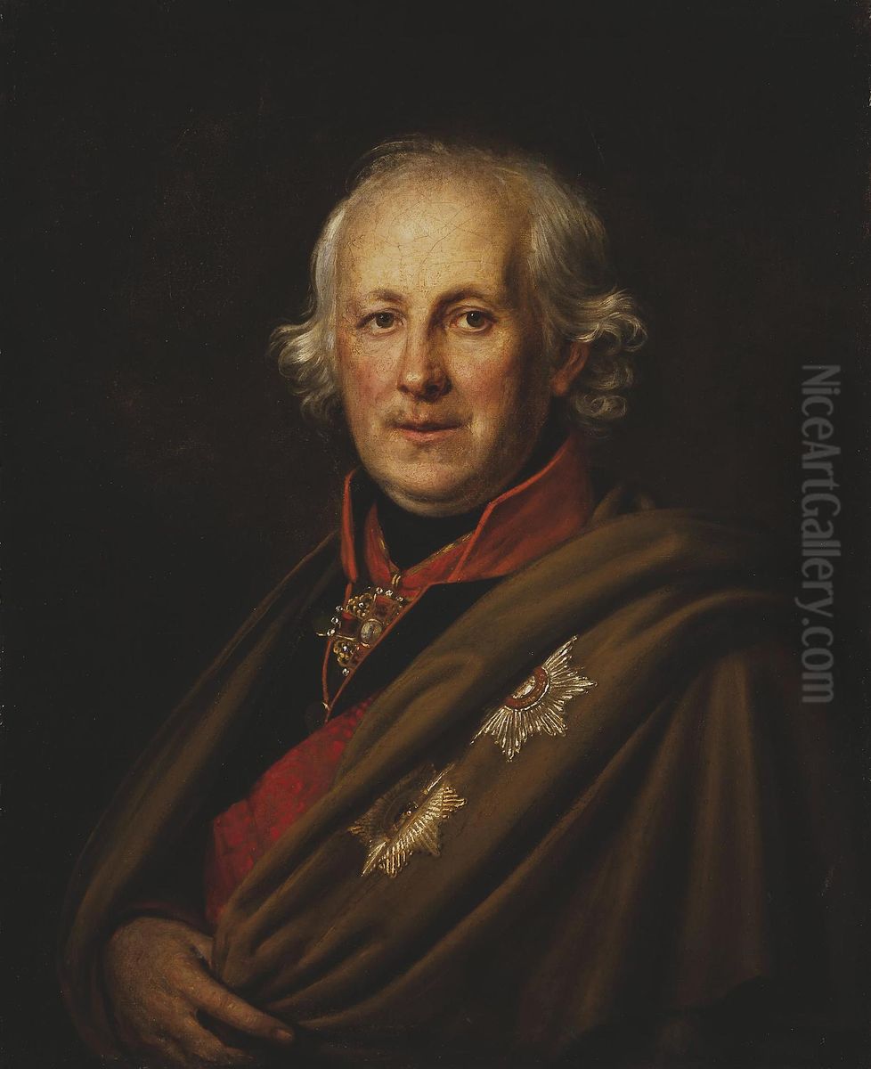 Portrait of admiral Nikolay Semyonovich Mordvinov Oil Painting by Alexander Varnek