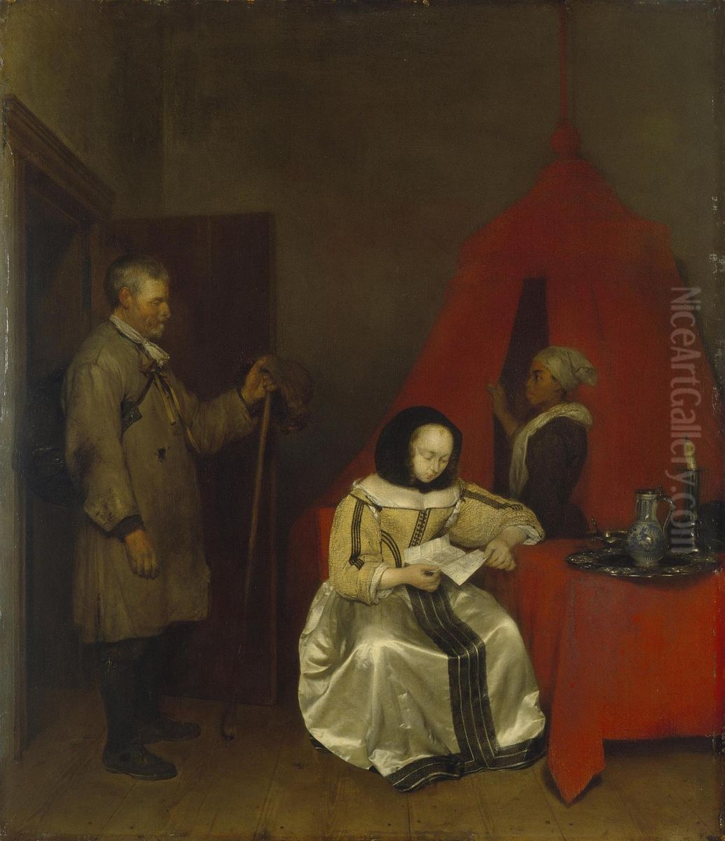 Rural Postman Oil Painting by Gerard Ter Borch