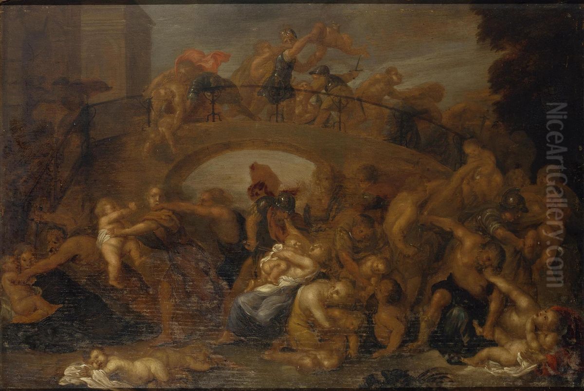 Massacre of Innocents Oil Painting by Vincent Adriaenssen