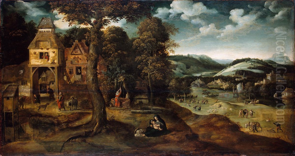 Landscape with the Rest on the Flight into Egypt Oil Painting by Joachim Patinir