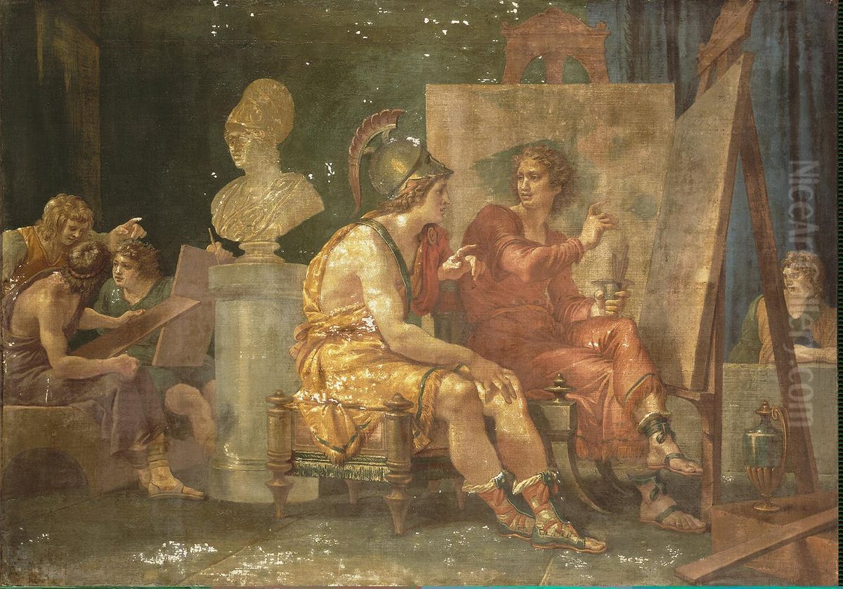 Alexander the Great in the Workshop of Apelles Oil Painting by Giuseppe Cades