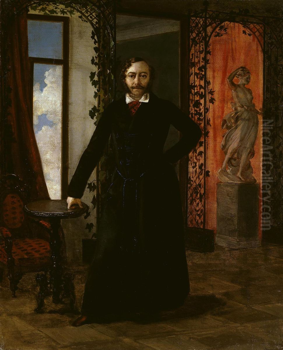 Portrait of the retired military Oil Painting by Pyotr Zakharov-Chechenets