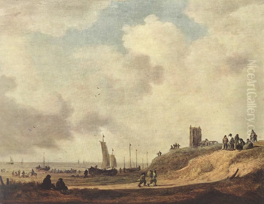 Seashore at Egmond-on-See Oil Painting by Jan van Goyen