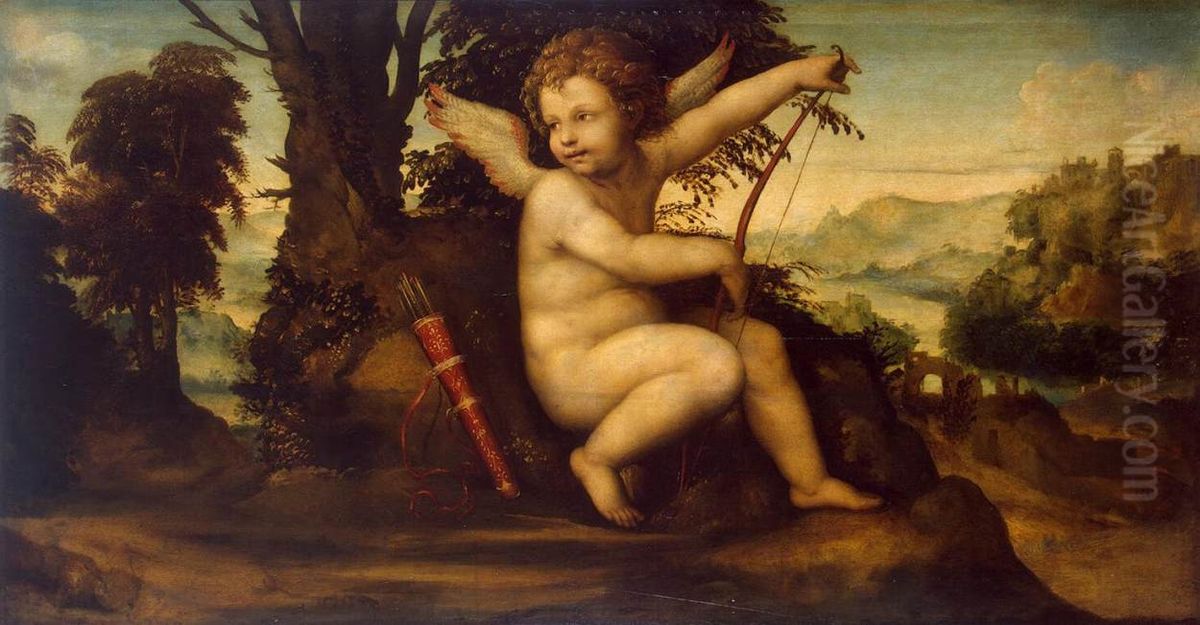 Cupid in a Landscape Oil Painting by Il Sodoma