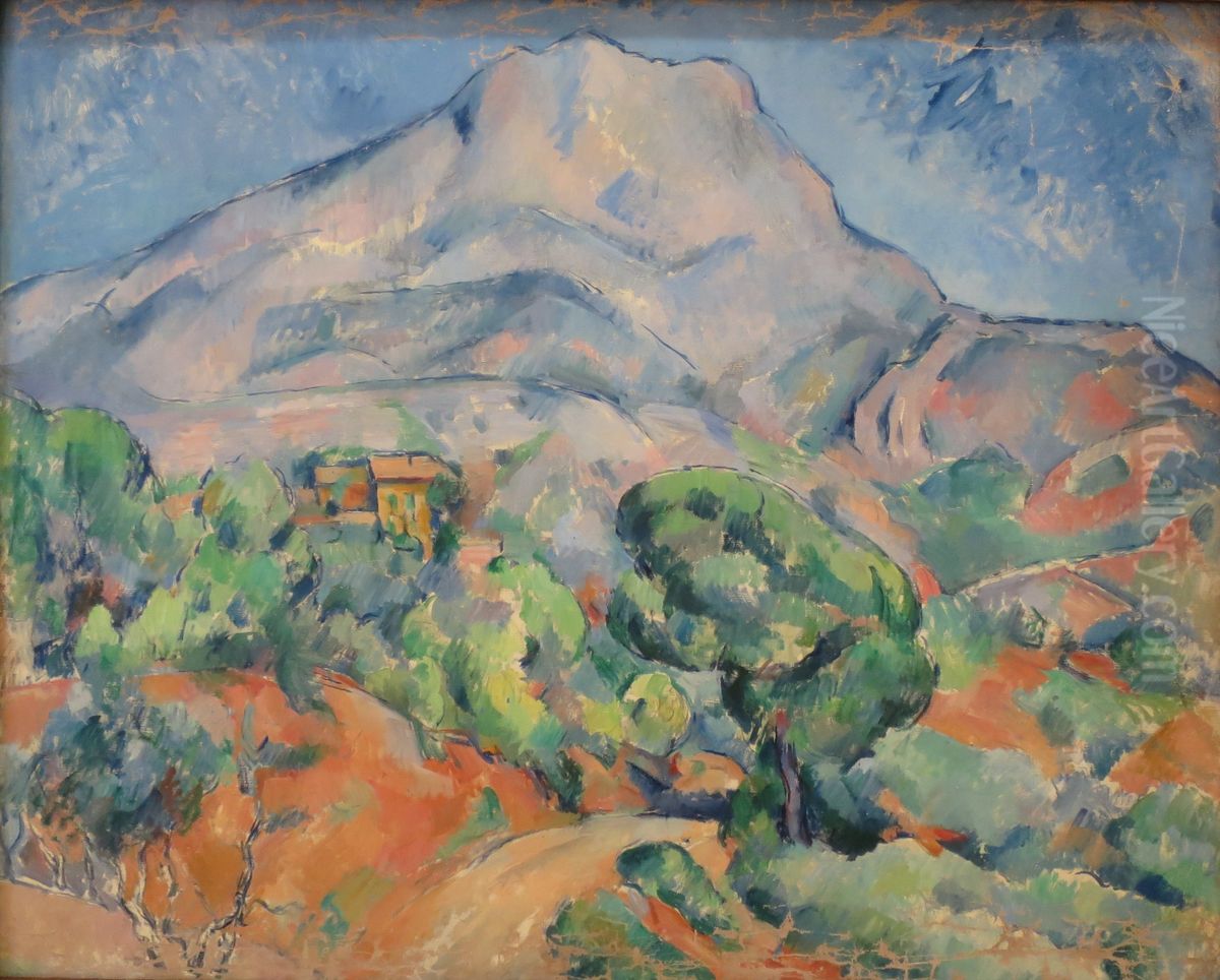 Strasse vor dem Gebirge Sainte-Victoire Oil Painting by Paul Cezanne