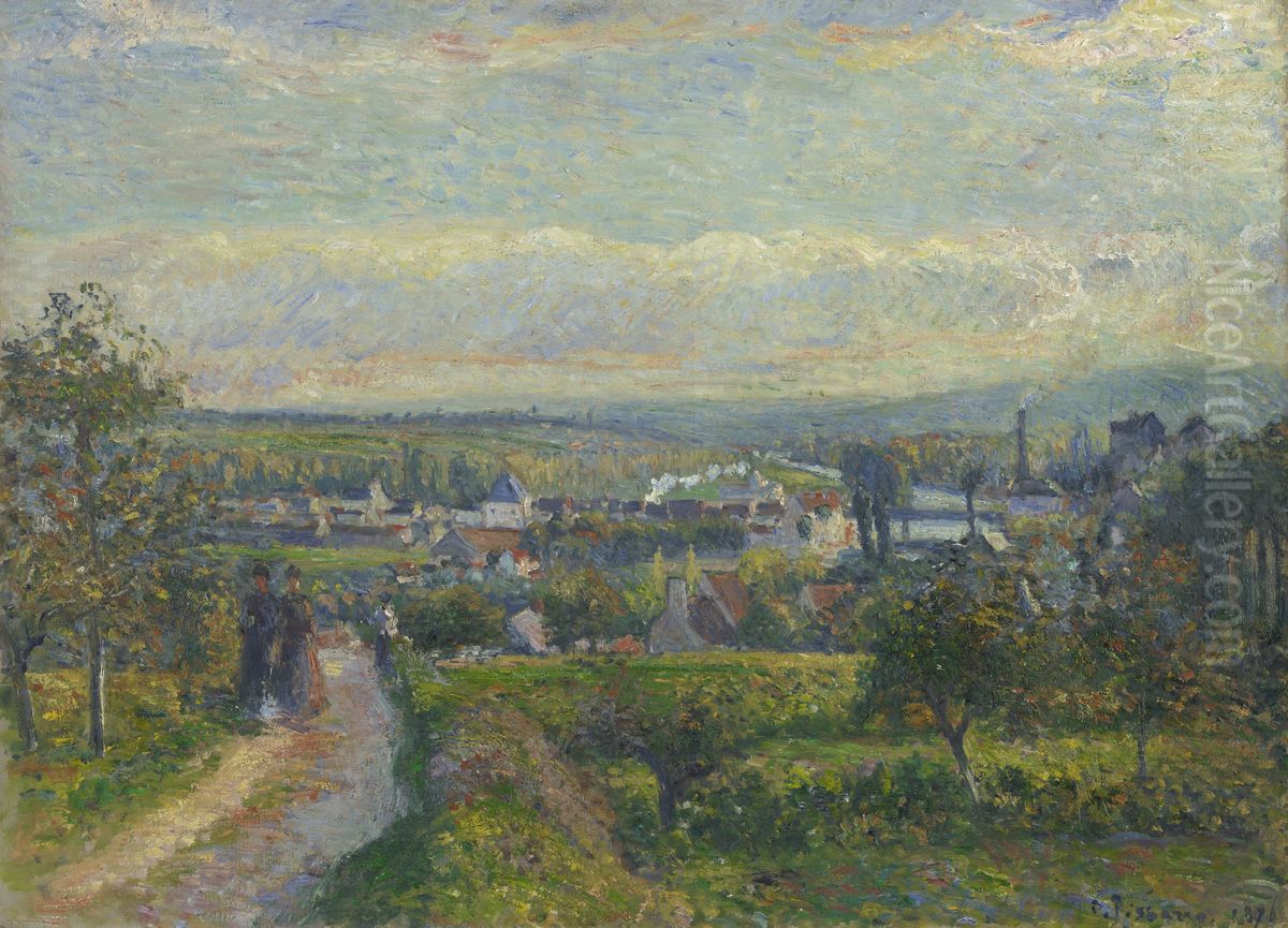 Vue de Saint-Ouen-l'Aumone Oil Painting by Camille Pissarro