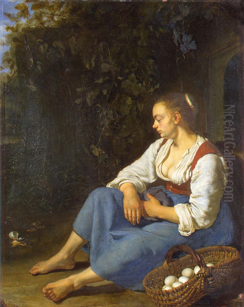 Het gebroken ei Oil Painting by Frans van Mieris