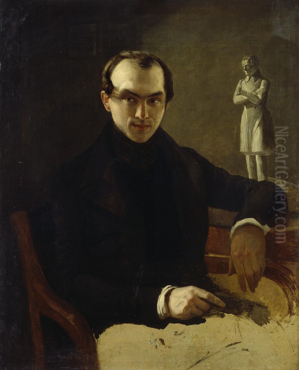 Portrait of Vasily Botkin Oil Painting by Kirill Gorbunov
