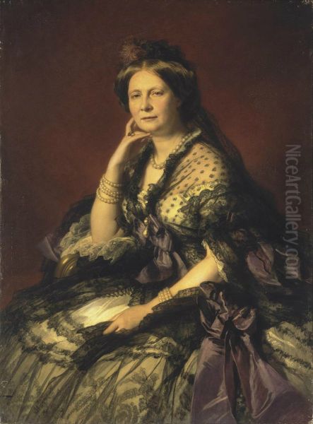 Portrait of Grand Princess Yelena Pavlovna Oil Painting by Franz Xavier Winterhalter