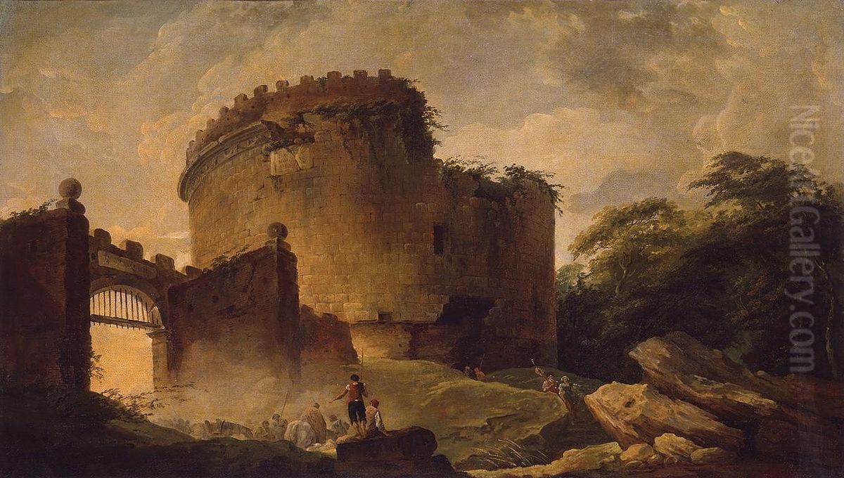 Tomb of Cecilia Metella Oil Painting by Hubert Robert