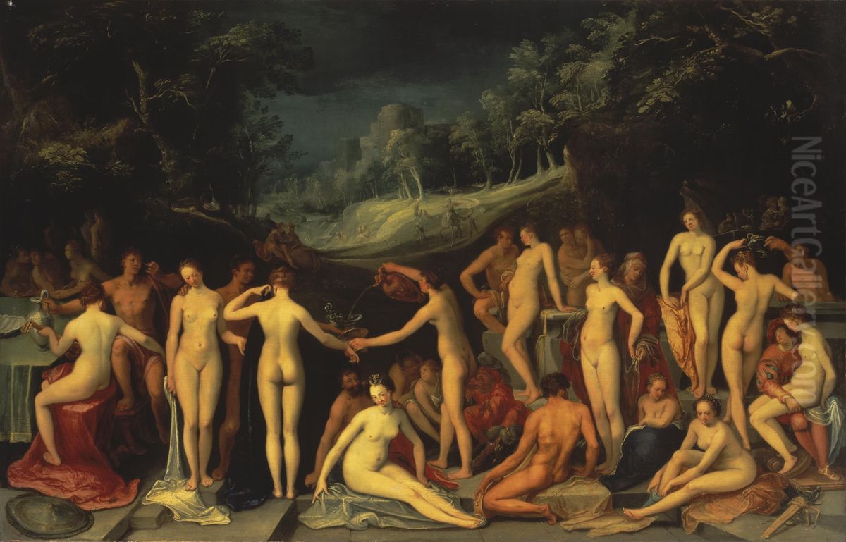 Garden of Love Oil Painting by Karel Van Mander