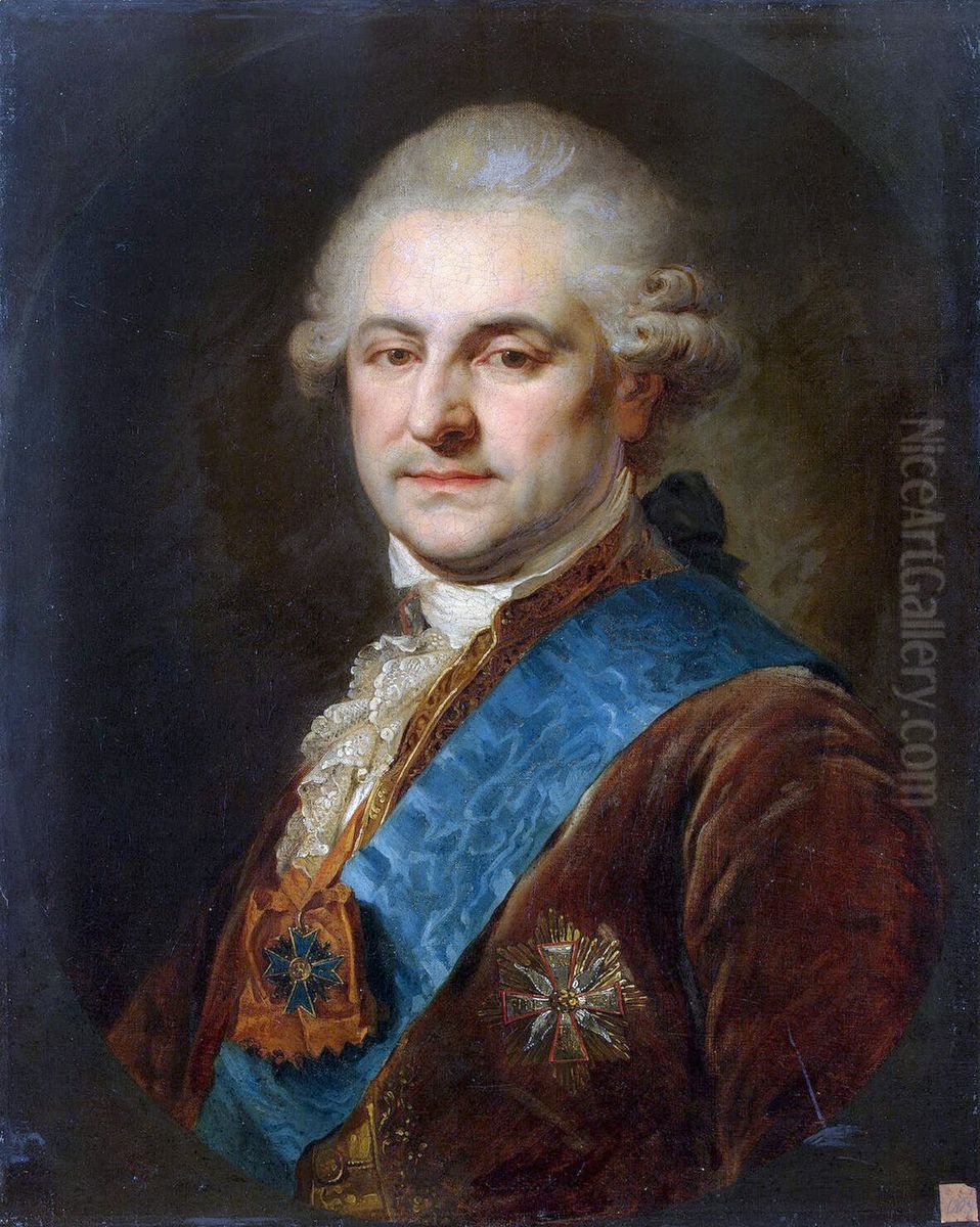 Stanislaw August Poniatowski, ostatni wladca Rzeczypospolitej Obojga Narodow,Krol PolskiiWielkie Ksiestwo Litewskiew latach 1764-1795,en habit d'interieur. Oil Painting by Johann Baptist von Lampi the Elder