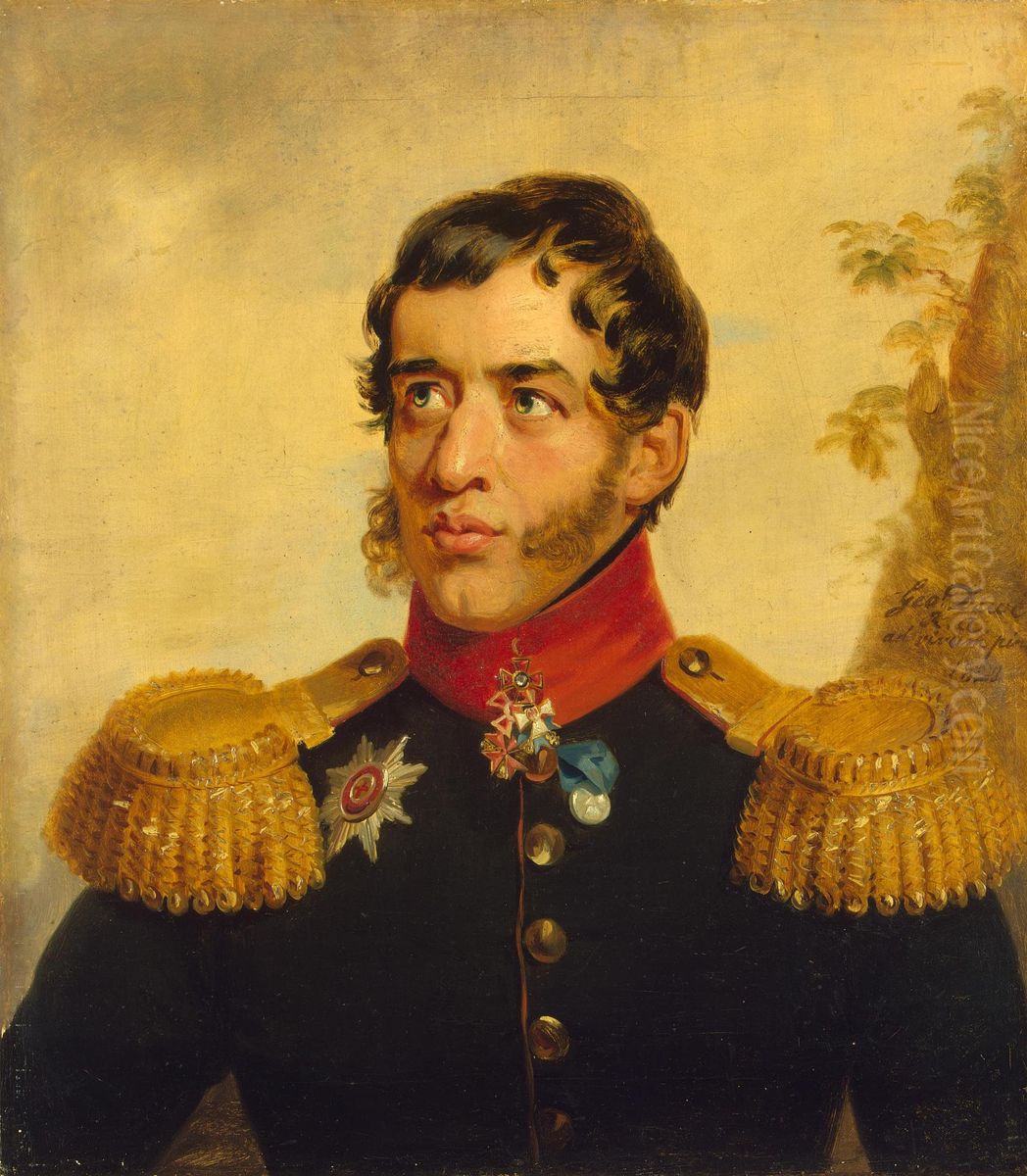 Portrait of Sergey G. Volkonsky (1788-1865) Oil Painting by George Dawe