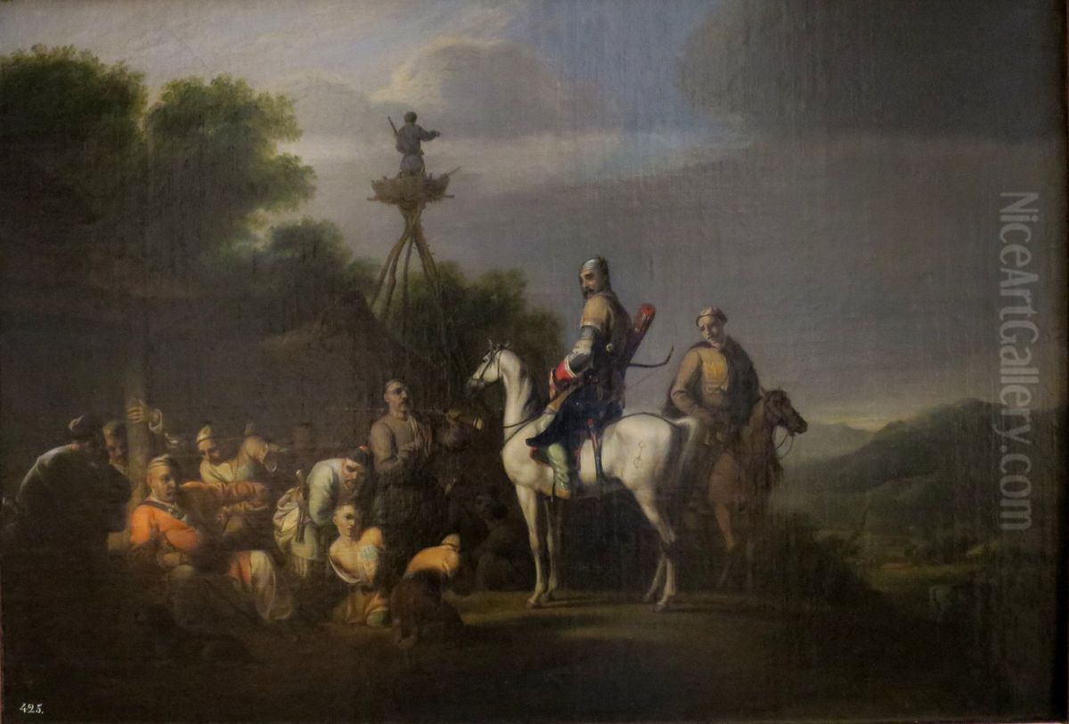 Frontier Guards Oil Painting by William Allan