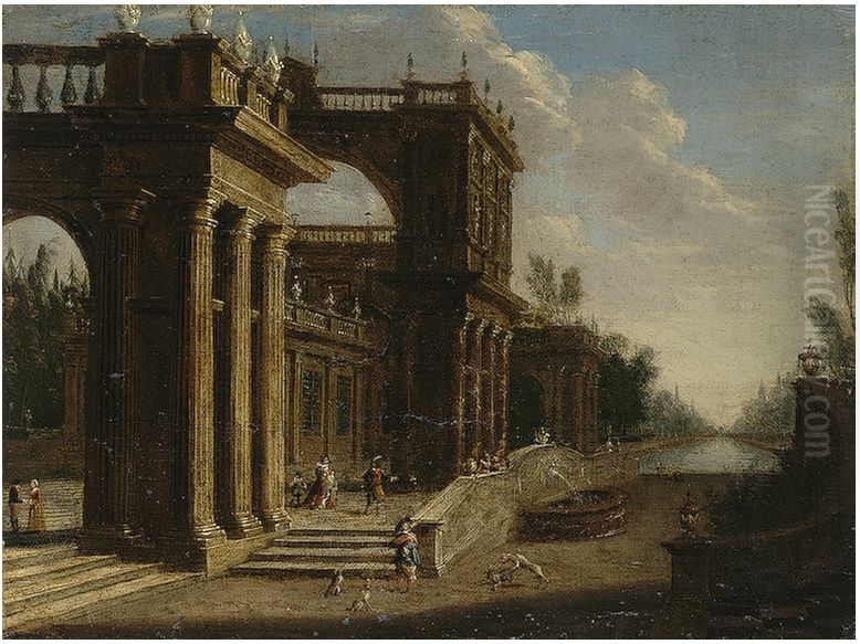 Architectural Landscape Oil Painting by Jan Peeters the Elder
