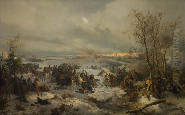 The Battle of Krasny on 5 (17) November 1812 Oil Painting by Peter von Hess