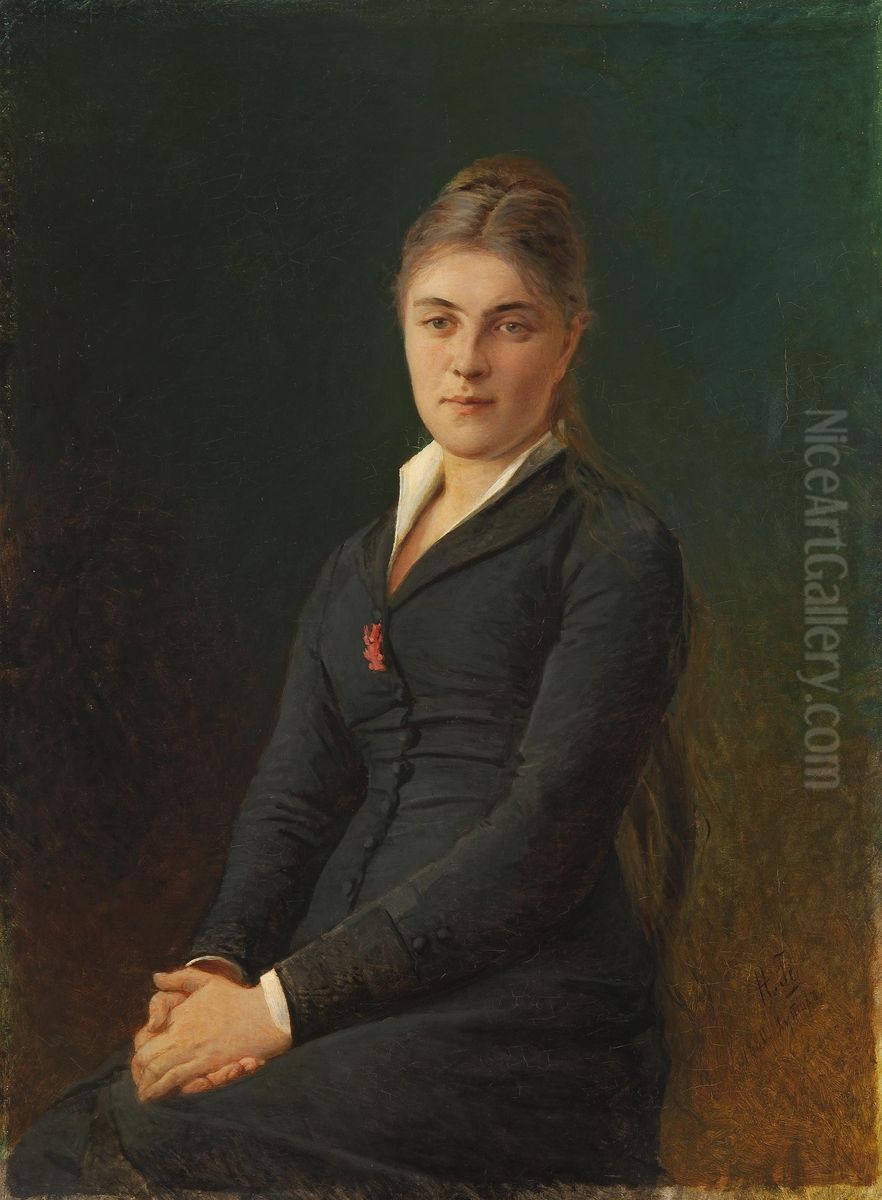 Portrait of Yekaterina Zabello Oil Painting by Nikolai Ge